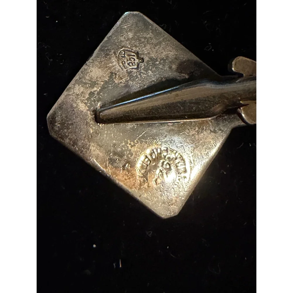 Vintage Taxco Mexico Strling Silver Tie Clip Fighting Cocks